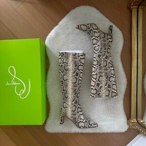 Sam Edelman Sylvia Boots in Roccia snake print size 6.5 wide calf, new in box